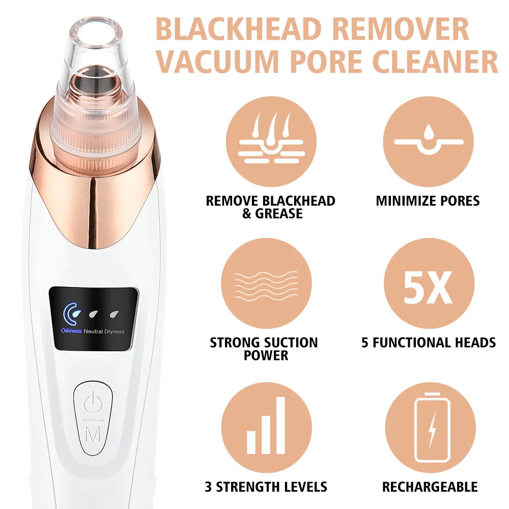 Electric Blackhead Remover - Vacuum Acne Cleaner/Black Spots Removal