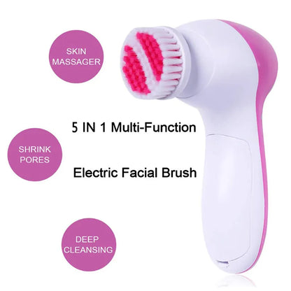 Electric Facial Cleanser Wash Face Cleaning Machine Skin Pore Cleaner Wash Machine Spa Blackhead Cleaning Facial Cleanser 5 in 1