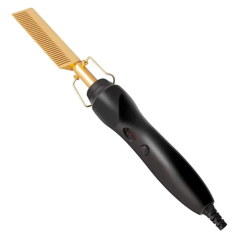 Hot Comb Hair Straightener, Electric Heating Comb, Anti-Scald Beard Straightener Press Comb, Ceramic Comb Security Portable Curling Iron Heated Brush